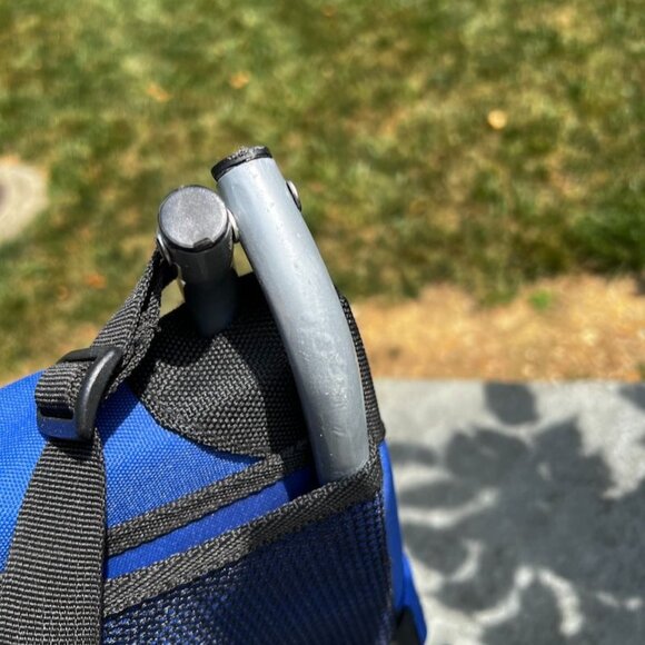 Travel Stadium Chair 1669 Bleacher Concerts Folding Carry Strap Blue Mesh Pocket - Picture 12 of 15